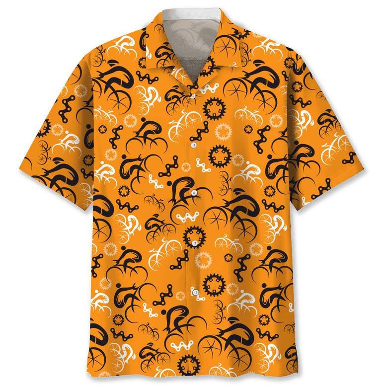 Cycling Orange Hawaiian Shirt Summer Gifts