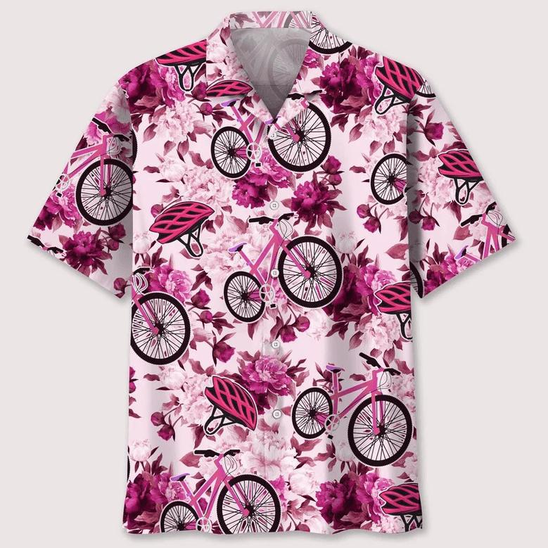 Cycling Pink Flower Hawaiian Shirt Summer Gifts