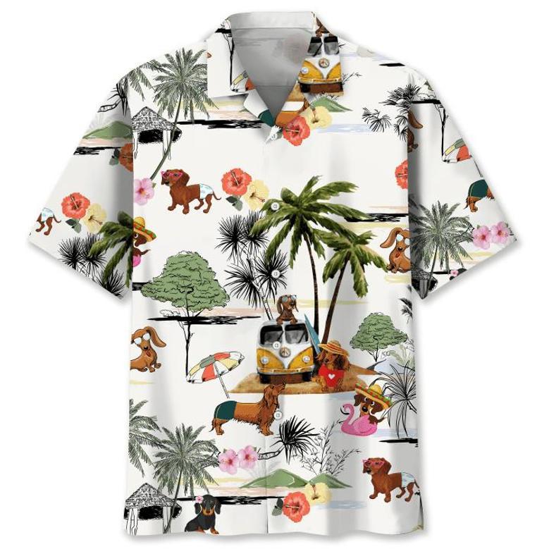 Dachshund Beach Funny Hawaiian Shirt Summer Gifts