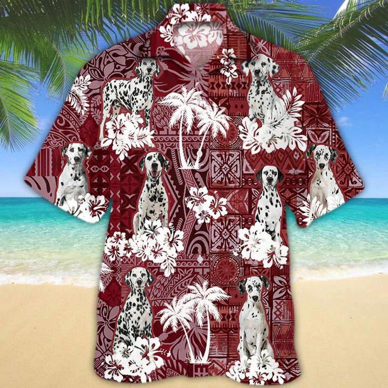 Dalmatian Red Hawaiian Shirt, Gift For Dog Lover Shirts, Animal Summer Shirts, Hawaiian Shirt Men Summer Gifts