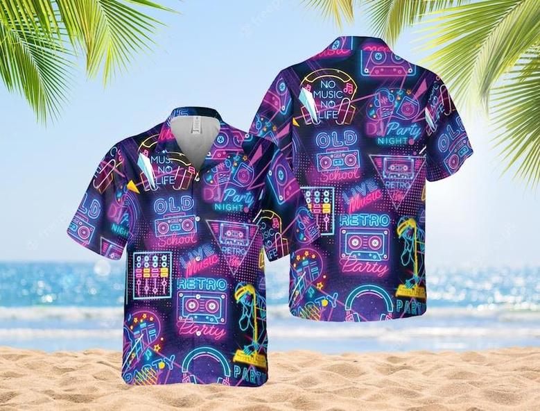 Dj Music Hawaii Shirt, Old School Shirt, Record Hawaiian Shirt, Dj Music Player Gift, Night Club Street Dance Lover Gift Summer Gifts