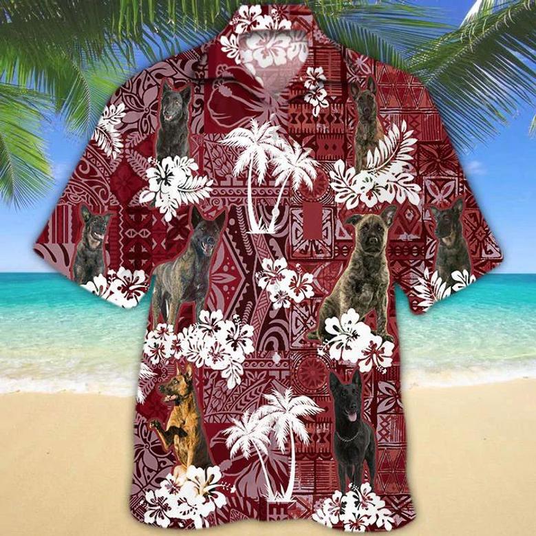 Dutch Shepherd Red Hawaiian Shirt, Gift For Dog Lover Shirts, Animal Summer Shirts, Hawaiian Shirt Men Summer Gifts