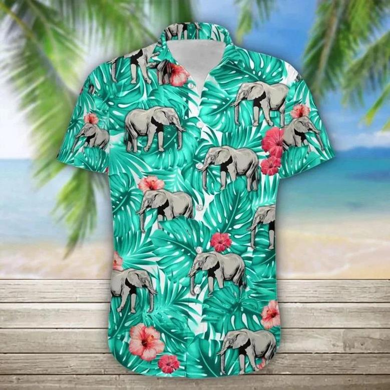 Elephant Awesome Tropical Jungle Design Hawaiian Shirt Summer Gifts