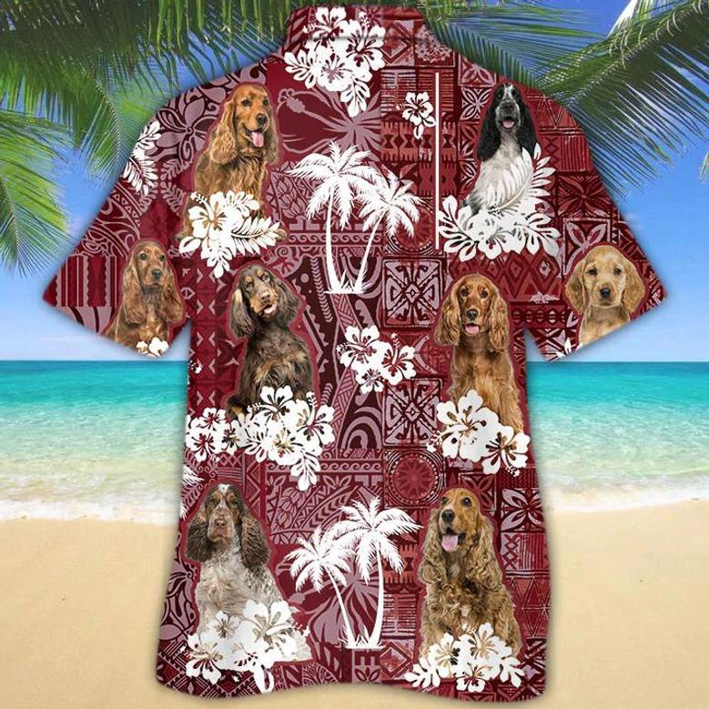 English Cocker Spaniel 2 Red Hawaiian Shirt, Gift For Dog Lover Shirts, Animal Summer Shirts, Hawaiian Shirt Men Summer Gifts