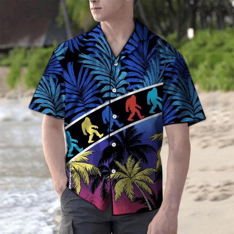 Enjoy The Vacation Tropical Coconut Palm Bigfoot Hawaiian Shirt For Men, Women Summer Gifts