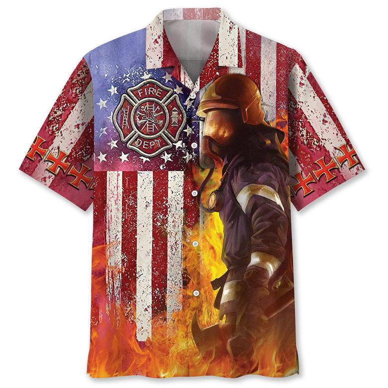 Firefighter Usa Hawaiian Shirt Summer Gifts