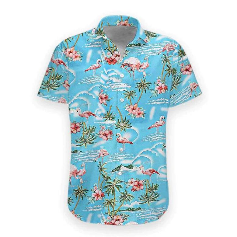 Flamingo Hawaiian Shirt, Mens Hawaiian Aloha Beach Shirt, Hawaiian Shirts For Men Summer Gifts