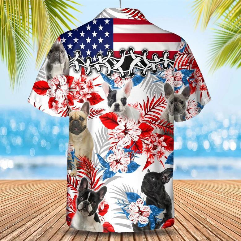 French Bulldog American Flag Hawaiian Shirt, Summer Aloha Shirt, Men Hawaiian Shirt, Gift For Summer Summer Gifts