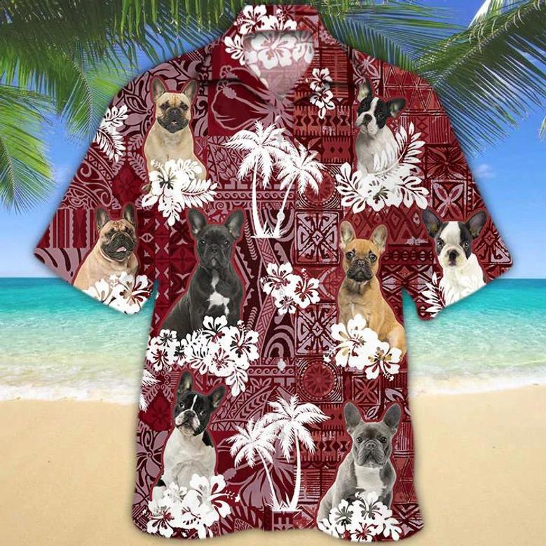 French Bulldog Red Hawaiian Shirt, Gift For Dog Lover Shirts, Animal Summer Shirts Summer Gifts