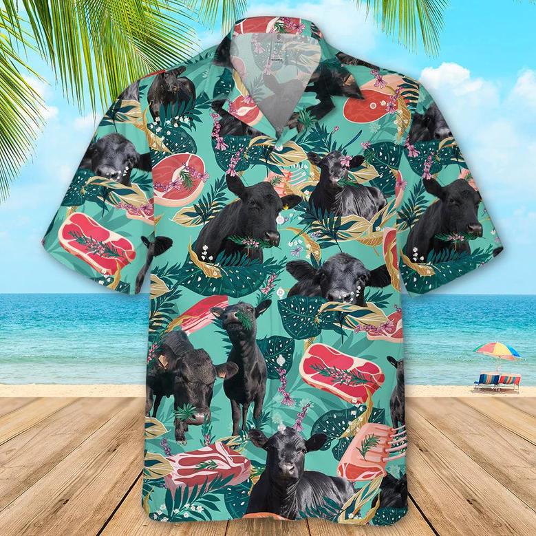 Funny Angus Cattle Beef Hawaiian Shirt - Cattle Beach Shirt Summer Gifts