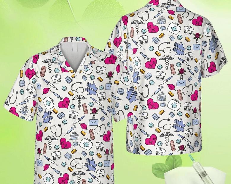 Funny Nurse Medical Tools Hawaiian Shirt, Doctor Mother�S Day Gift, Meaningful Birthday Presents, Hawaii Shirt Party Summer, Gift Family. Summer Gifts