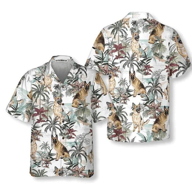 German Sheperd Summer Tropical Pattern Hawaiian Shirt Summer Gifts