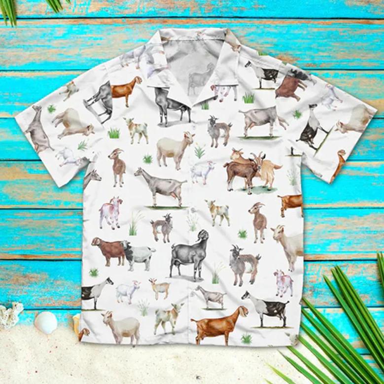 Goat Painting Pattern Hawaiian Shirt, Summer Hawaiian Shirts For Men And Women Aloha Beach Shirt Summer Gifts