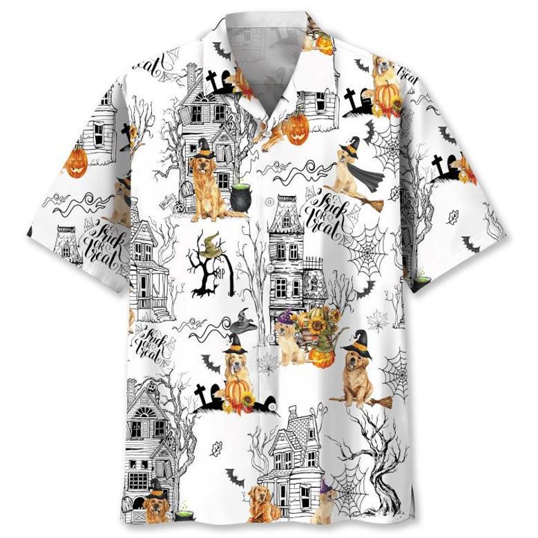 Golden Retriever Halloween Hawaiian Shirt Summer Gifts