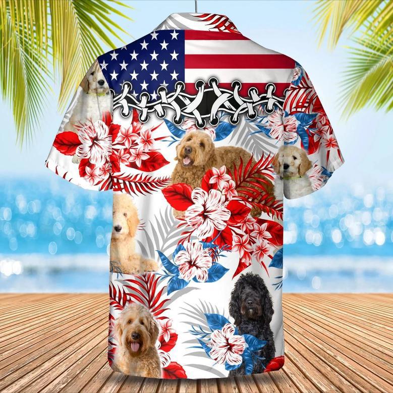 Goldendoodle American Flag Hawaiian Shirt, Summer Aloha Shirt, Men Hawaiian Shirt, Gift For Summer Summer Gifts