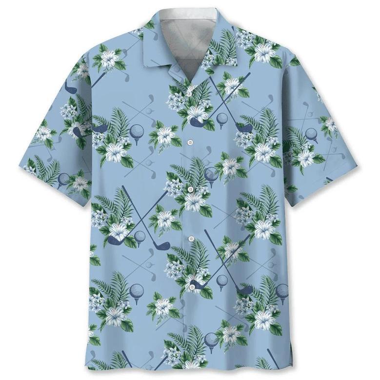 Golf Blue Tropical Hawaiian Shirt Summer Gifts