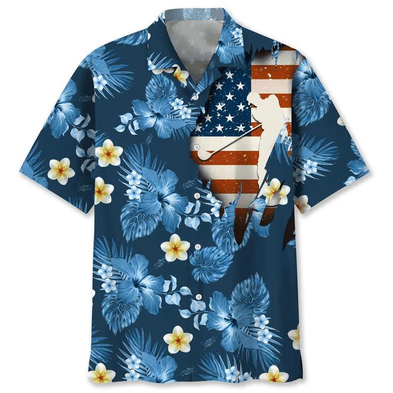 Golf Usa Blue Tropical Hawaiian Shirt Summer Gifts