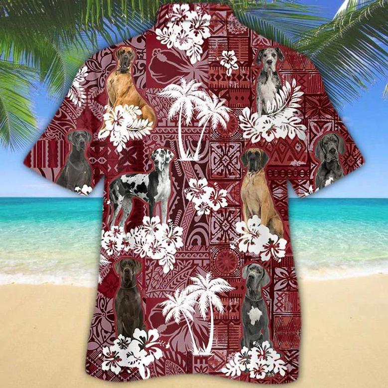 Great Dane Hawaiian Shirt, Gift For Dog Lover Shirts, Men's Hawaiian Shirt Summer Gifts