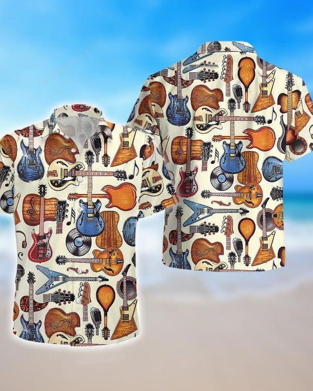 Guitar - Guitar Bling Hawaiian Shirt, Summer Gift, Hawaiian Shirts For Men, Aloha Beach Shirt Summer Gifts