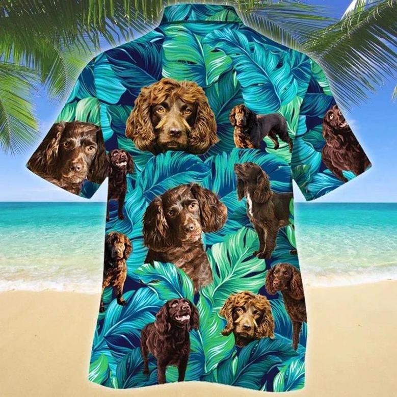 Happy Boykin Spaniel Dog Lovers Summer Beach Palm Tree Pattern Hawaiian Shirt Summer Gifts