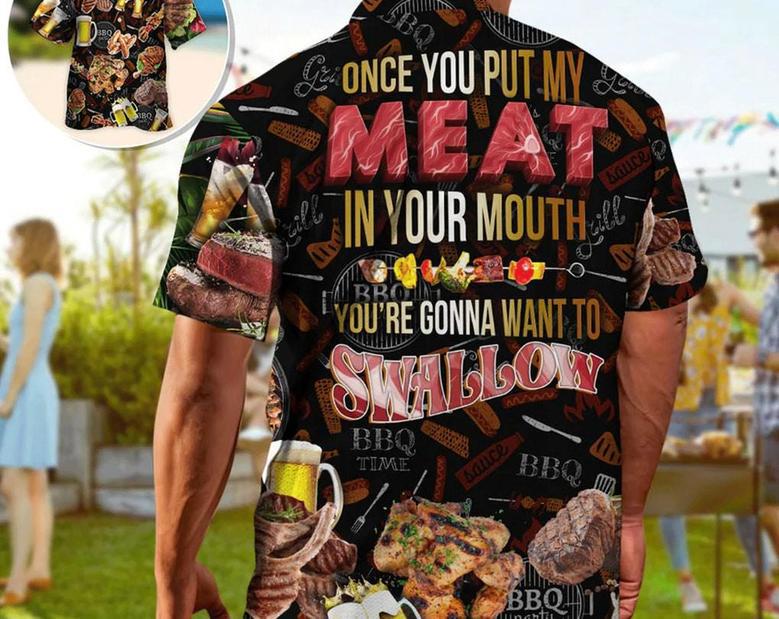 Hawaiian Shirt With Theme Bbq, Beach Party Matching Shirt For Men/Women, Gift For Summer, Hawaiian Set Gift, Motivational Hawaiian Shirt. Summer Gifts