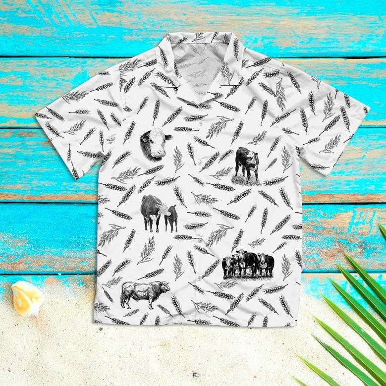 Hereford Cattle Pattern Hawaiian Shirt, Summer Hawaiian Shirts For Men And Women Aloha Beach Shirt Summer Gifts