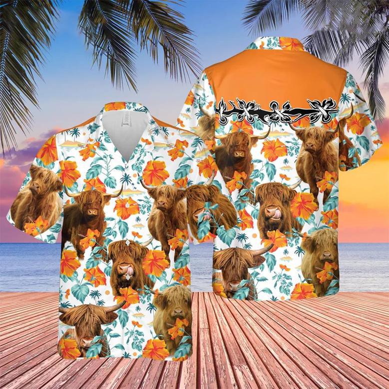 Highland Hibiscus Floral Hawaiian Shirt Summer Gifts