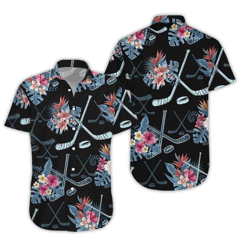 Hockey Hawaiian Shirt, Hockey Summer Vibe Tropical Aloha Hawaii Shirts Summer Gifts