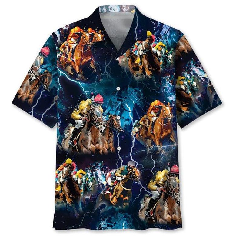 Horse Racing Thunder Hawaiian Shirt Summer Gifts