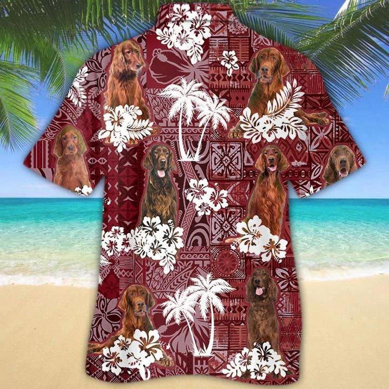 Irish Setter Red Hawaiian Shirt, Gift For Dog Lover Shirts, Men's Hawaiian Shirt, Summer Hawaiian Aloha Shirt Summer Gifts