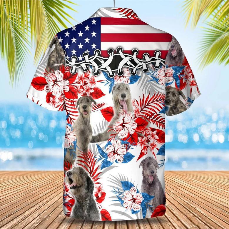 Irish Wolfhound American Flag Hawaiian Shirt, Summer Aloha Shirt, Men Hawaiian Shirt, Gift For Summer Summer Gifts