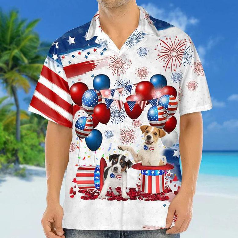 Jack Russell Terrier Independence Day Hawaiian Shirt, Dog Hawaii Beach Shirt Short Sleeve For Of July Summer Gifts