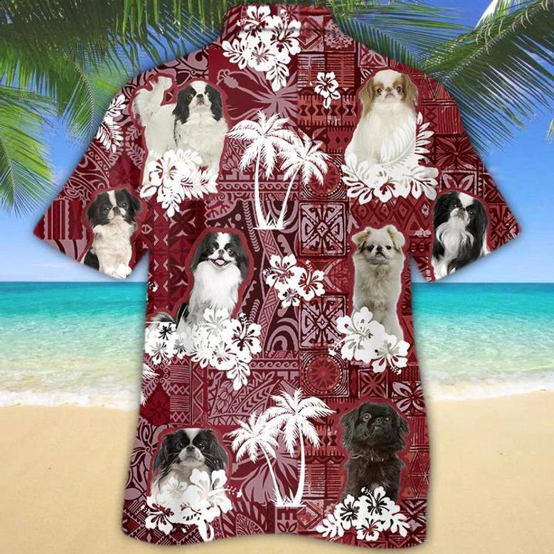 Japanese Chin Red Hawaiian Shirt, Gift For Dog Lover Shirts, Animal Summer Shirts Summer Gifts