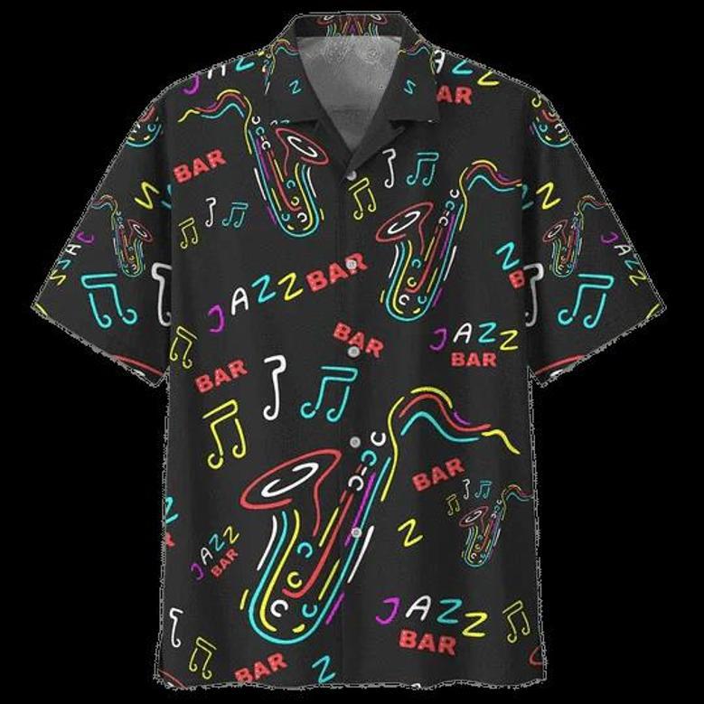 Jazz Saxophone Background Design Hawaiian Shirt Summer Gifts