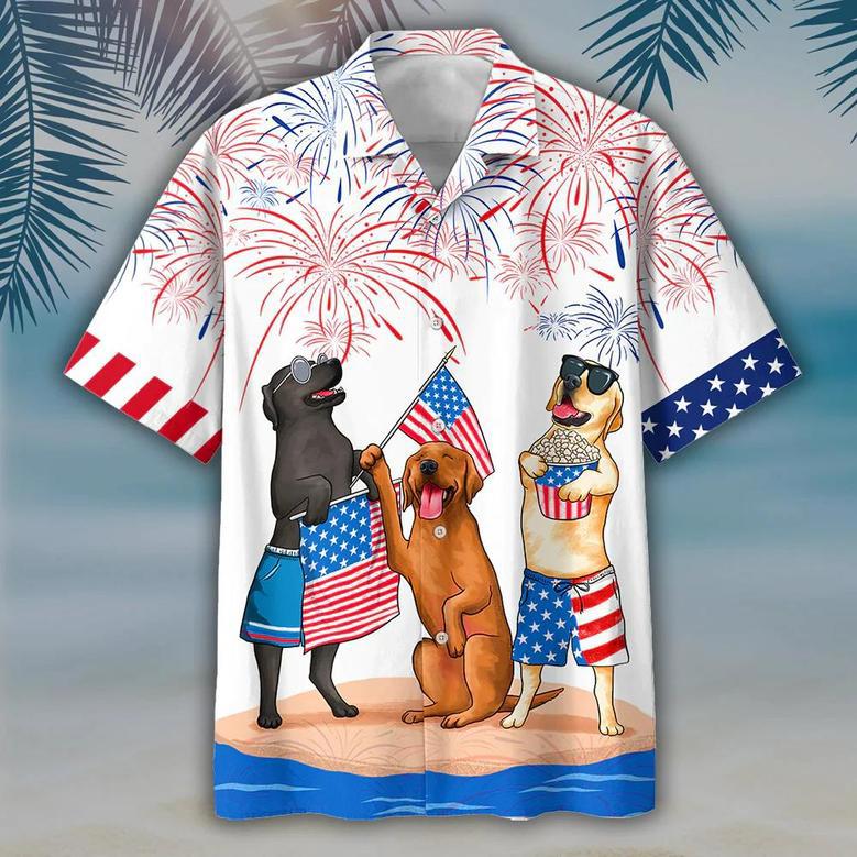 Labrador Hawaiian Shirt- Independence Day Hawaiian Shirt, Usa Patriotic Hawaiian Shirt Summer Gifts