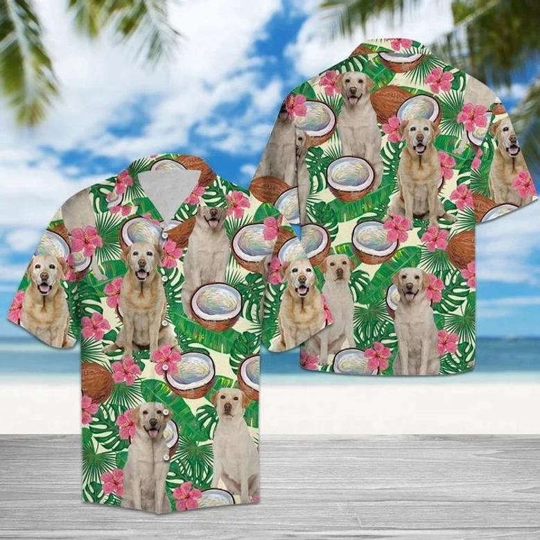 Labrador Retriever With Tropical Coconut Hawaiian Shirt Summer Gifts