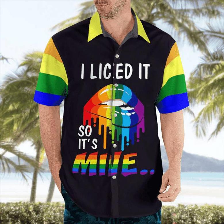 Lgbt Pride I Licked It Hawaiian Shirt, Gift Foe Couple Lgbt Summer Gifts