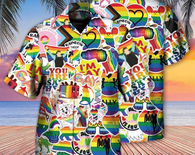 Lgbt Rainbow I'm Gay - Hawaiian Shirt, Tropical Beach Shirt Button Down Shirt, Aloha Shirt Funny, Best Gifts For Men. Summer Gifts