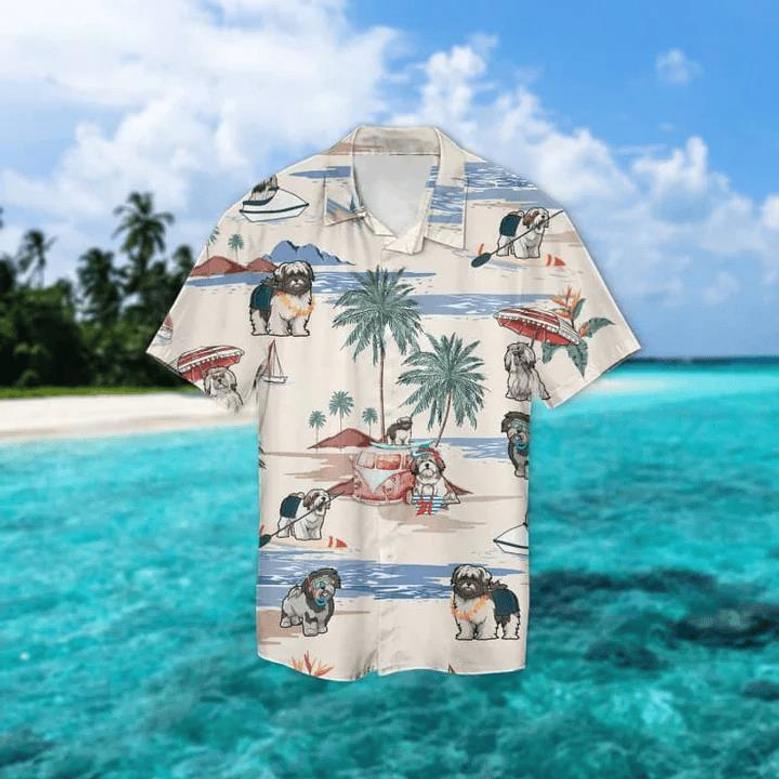 Lhasa Apso Summer Beach Hawaiian Shirt, Hawaiian Shirts For Men Women Short Sleeve Aloha Beach Shirt Summer Gifts