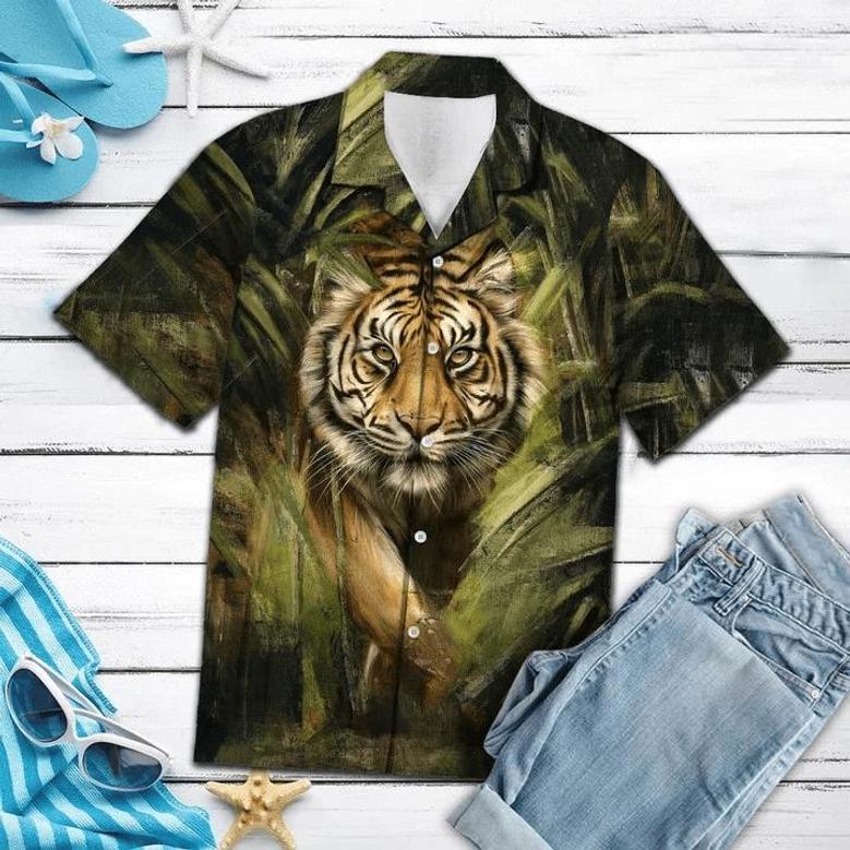 Lion King Tiger Walking Into Forest Hawaiian Shirt Summer Gifts