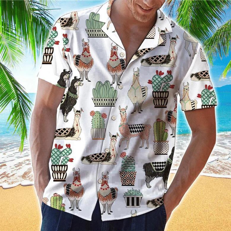 Llama Tropical Blue Amazing Design Unisex Hawaiian Shirt Summer Gifts