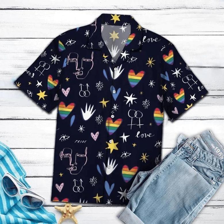 Love Amazing Lgbt Hawaiian Shirt, Short Sleeve Hawaiian Aloha Shirt For Men And Women Summer Gifts