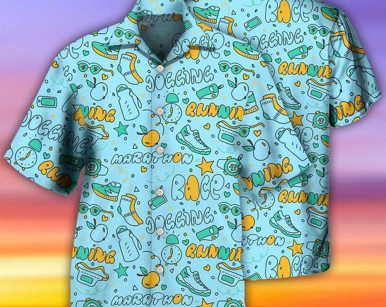 Marathon Lovely Style - Hawaiian Shirt, Short Sleeve Hawaiian Aloha Shirt, Hawaii Style, Hawaii Honeymoon Shirt, Summer Party. Summer Gifts