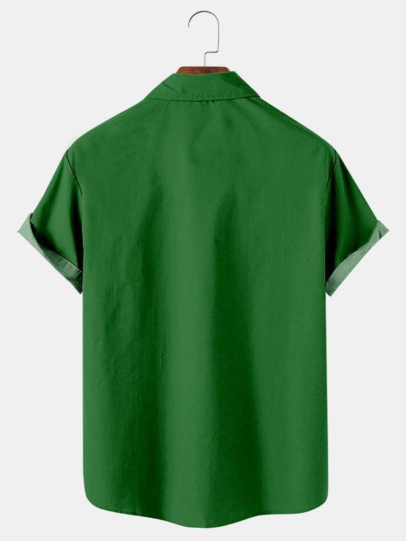 Men's St. Patrick's Day Hat Horseshoe, Shamrock Shirt, Irish Day Hawaiian Shirt Summer Gifts