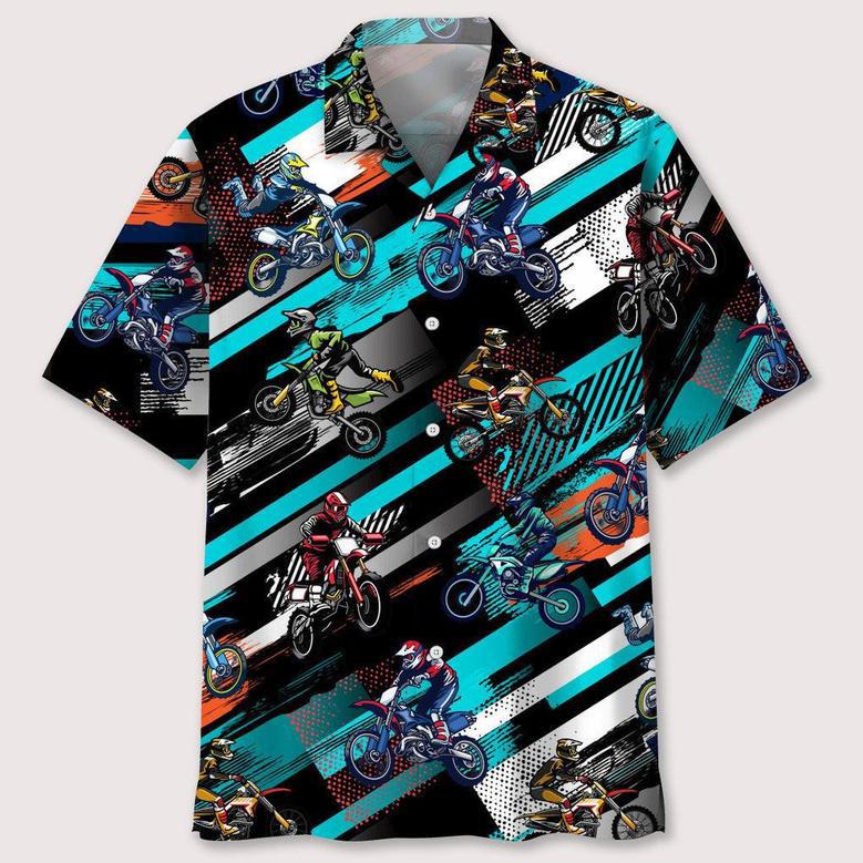 Motocross Color Abstract Hawaiian Shirt Summer Gifts