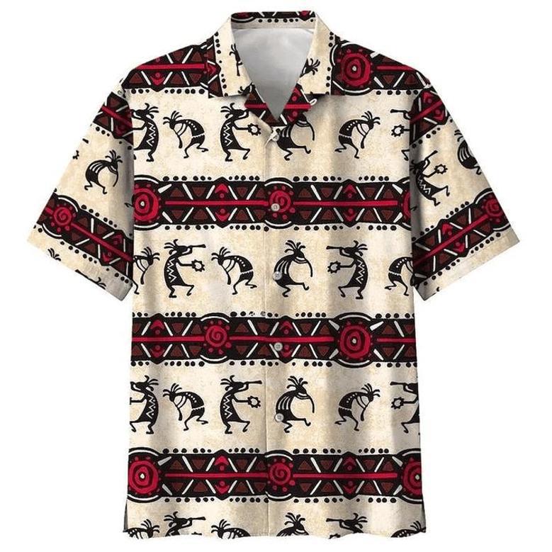 Native American Tribal Design Black And Red Pattern Hawaiian Shirt Summer Gifts