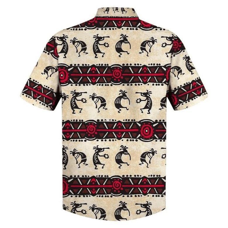 Native American Tribal Design Black And Red Pattern Hawaiian Shirt Summer Gifts