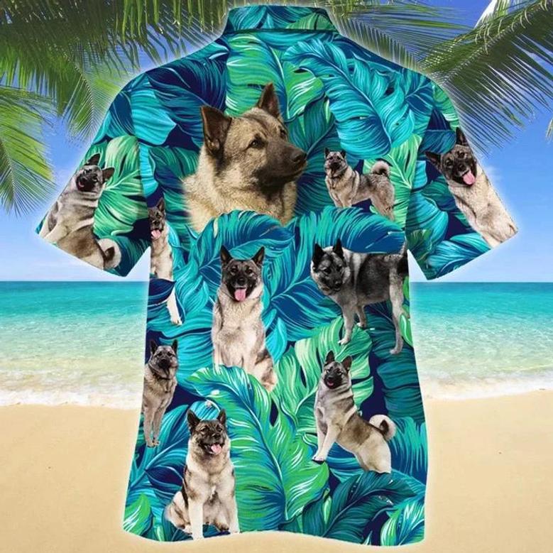 Norwegian Elkhound Dog Tropical Leave Hawaiian Shirt Summer Gifts