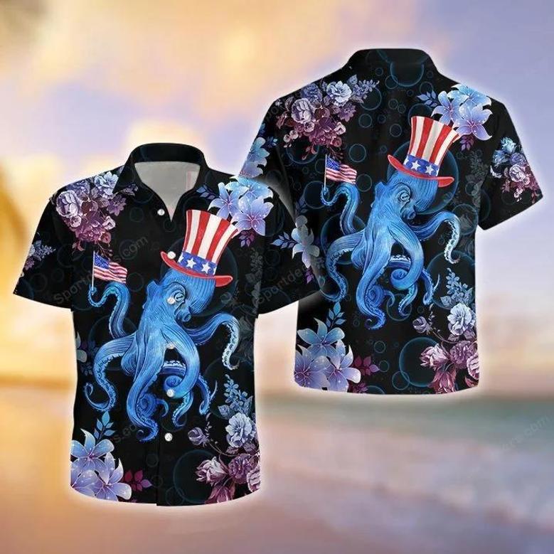 Ocean - Octopus July Tropical Hawaiian Shirt, Summer Gift, Hawaiian Shirts For Men, Aloha Beach Shirt Summer Gifts