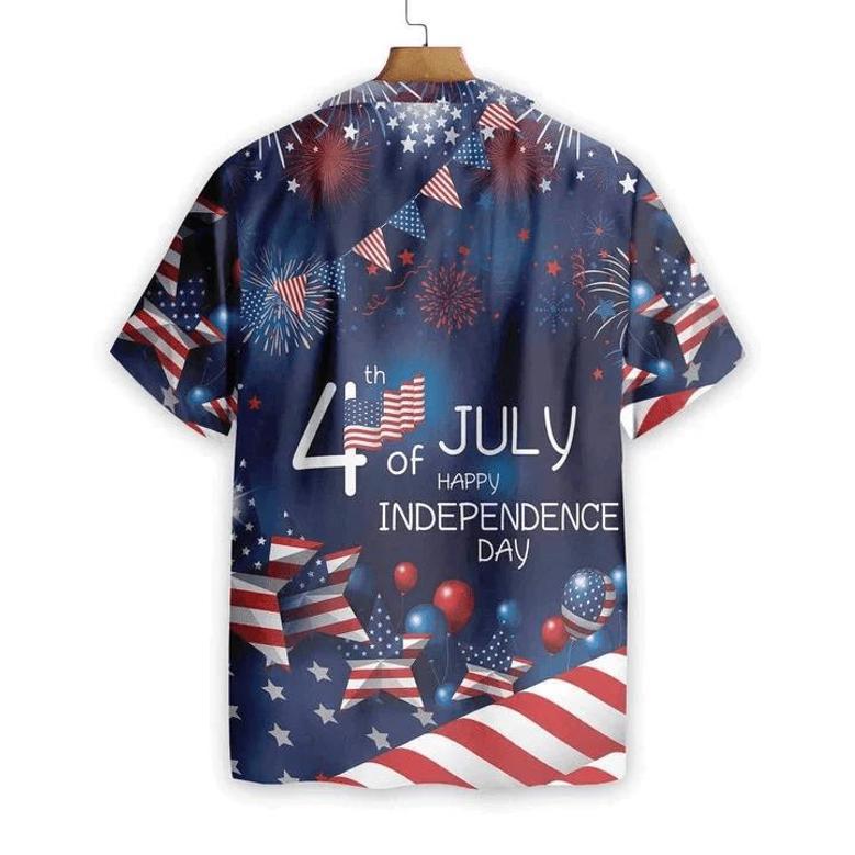 Of July Watercolor Hawaiian Shirt, American Flag Fireworks Hawaiian Shirt Summer Gifts